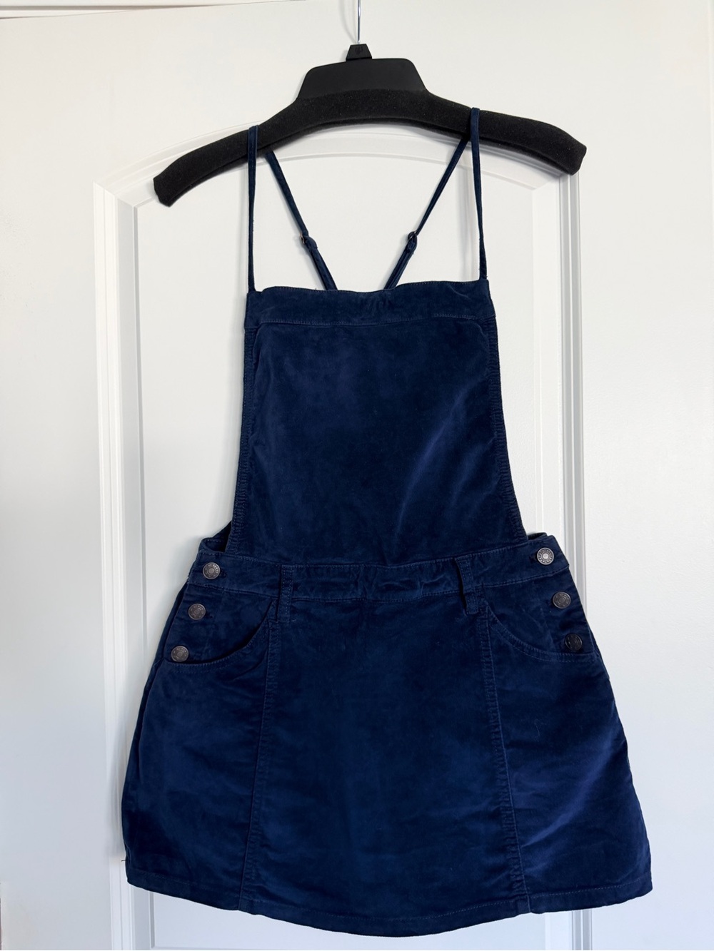 Women's Navy Corduroy Pinafore Overall Dress